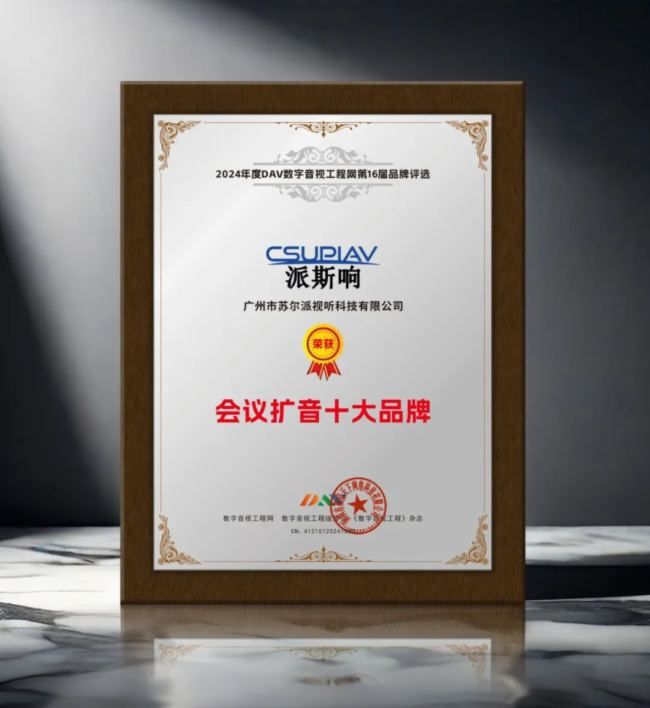 Kaiyun中国：CSUPIAV（派斯响）荣获2024年度会议扩音十大品牌(图2)