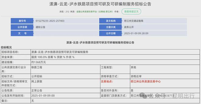开云网站：大理漾濞至怒江泸水铁路有新动态→(图1)