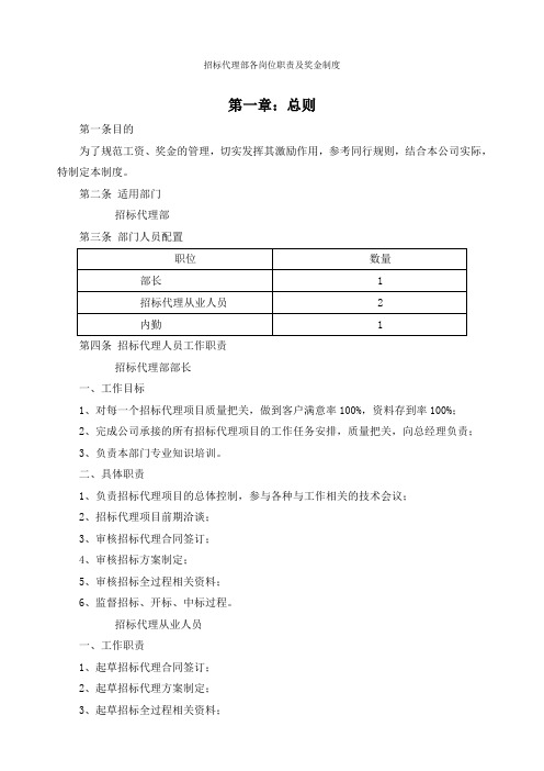 Kaiyun中国：招标代理部各岗位职责及奖金制度新(图1)